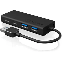 RaidSonic IB-HUB1426-U3 Schnittstellen-Hub USB 3.2 Gen 1 (3.1 Gen 1) Type-A 5000 Mbit/s Schwarz