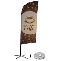 Showdown Displays Beachflag - Komplett-Set - Kaffee - Englisch