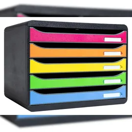Exacompta Schubladenbox Big-Box Plus 35,5 x 27,1 x 27 cm 5-tlg. mehrfarbig