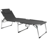 INDA-EXCLUSIV XXL Gartenliege Sonnenliege 200 x 70 x 45/95 cm Anthrazit