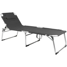 INDA-EXCLUSIV XXL Gartenliege Sonnenliege 200 x 70 x 45/95 cm Anthrazit