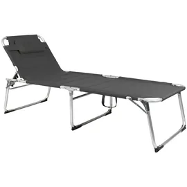 INDA-EXCLUSIV XXL Gartenliege Sonnenliege 200 x 70 x 45/95 cm Anthrazit