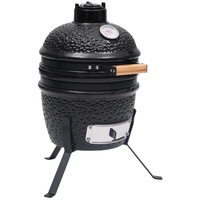 vidaXL 2-in-1 Kamado-Grill Smoker Keramik schwarz