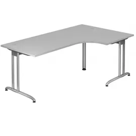Hammerbacher Eckschreibtisch VBS82/5 lichtgrau/silber