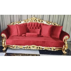 Casa Padrino Luxus Barock Sofa Rot / Braun / Gold - Prunkvolles Wohnzimmer Sofa - Barockstil Wohnzimmer Möbel - Luxus Möbel im Barockstil - Barock Einrichtung - Wohnzimmer Einrichtung