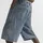 adidas Adicolor Denim-Jorts Mid-Rise Straight Leg Worn Blue Denim 34