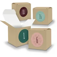 Adventskalender zum Füllen 24x Würfel BRAUN 650mm inkl Stickerbogen V05 Z14