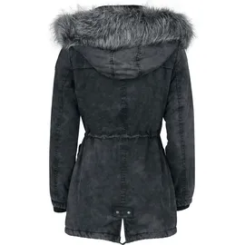 Black Premium by EMP Damen dunkelgraue Winterjacke mit kuschelig warmen Teddyfell XXL - XXL