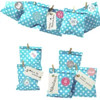 Frau WUNDERVoll® DIY Adventskalender Bescherung, Papiertueten flach 13x16,5cm, beachblau