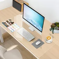 YSWOVUO Schreibtischunterlage Transparent, 80x40x0.15 cm Schreibtischunterlage Durchsichtig, Wasserdichte Schreibtisch unterlage Transparent, PVC-Tischschutz Unterlage für Büro und Zuhause