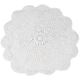 Niceminiwall Runde Spitzen-Tischdecke für Zuhause, Café, Restaurant, Dekoration, Vintage-Häkeldeckchen, 40 cm, Baumwolle, Blumen-Tischdecke mit Aushöhlungen (weiß)