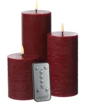 uYuni LED Kerzenset PIA 3 St. rot