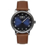 Zeppelin 8643-3 Damen-Armbanduhr New Captain's Line Monotimer Braun/Blau