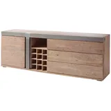 Massivmoebel24 Sideboard Akazie 215x45x75 beige lackiert Amsterdam #129