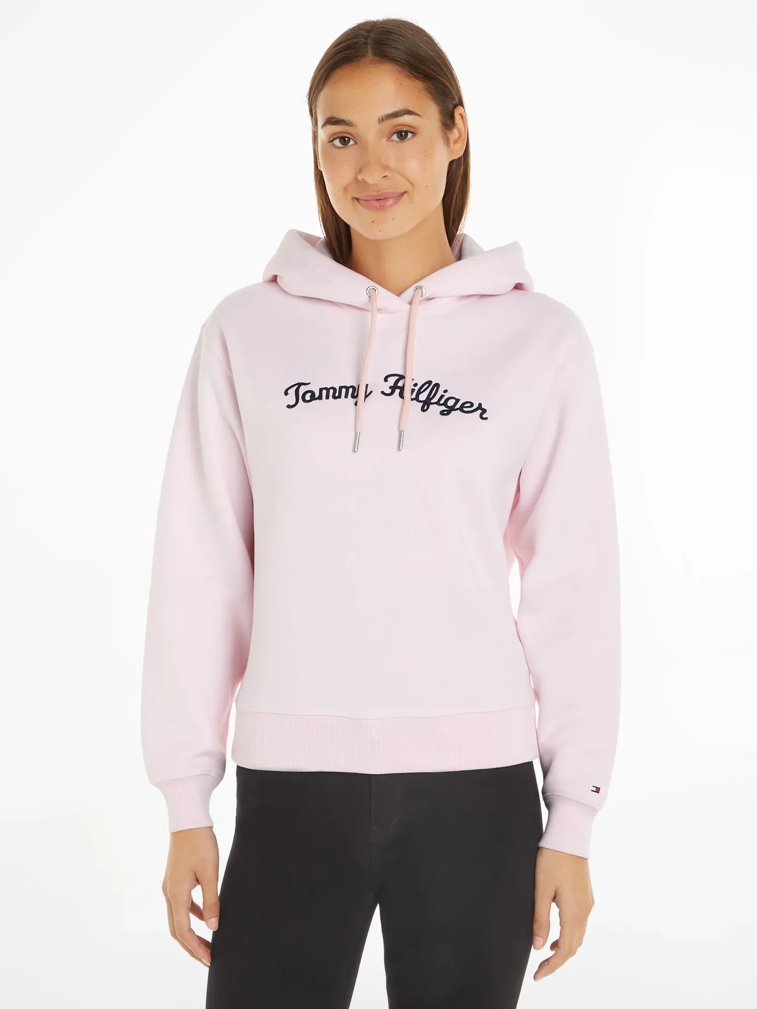 Tommy Hilfiger Kapuzensweatshirt »IM REG SCRIPT HILFIGER HOODIE«, mit Tommy Hilfiger Script Logo-Schriftzug TOMMY HILFIGER Delicate Pink XXL (44)