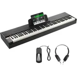 Vevor Digitalpiano, 88 Tasten, Elektrisches Klavier, Doppeltastatur und Lautsprecher mit Sustain-Pedal, Kopfhörer, 200 Töne und Rhythmen, unterstützt Bluetooth/USB/MIDI, für Anfänger und Lehrer