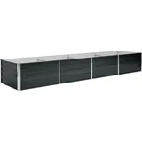 vidaXL Garten-Hochbeet verzinkter Stahl rechteckig 320 x 80 x 45 cm Anthrazit 