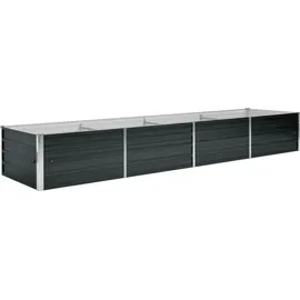 vidaXL Garten-Hochbeet verzinkter Stahl rechteckig 320 x 80 x 45 cm Anthrazit 