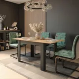 Vicco Esstisch Repose, Anthrazit/Goldkraft Eiche, 160 x 80 cm ausziehbar,