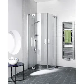 Kermi Filia XP Runddusche mit Pendeltüren 90 x 200 cm Silber hochglanz Klarglas FXP5009020VPK