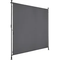 Tectake Klemmmarkise, Schwarz, Kunststoff, 158x310 cm, Sonnen- & Sichtschutz,