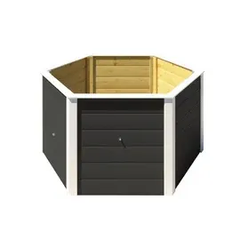 Weka Elementhochbeet 6-Eck 120 x 120 x 69 cm Grau