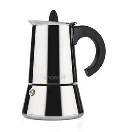 Barazzoni Kaffeemaschine 4 Tassen Edelstahl Grau