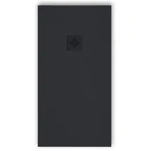 MIRLO Mineralguss Duschwanne Extra Flach Pure Anthrazit 90x150cm