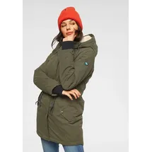 POLARINO Funktionsparka mit Kapuze Atmungsaktiv, winddicht, wasserdicht. Wassersäule 3000mm, Gr. 34, khaki (Outdoorparka aus nachhaltigem Material), , 24679123-34