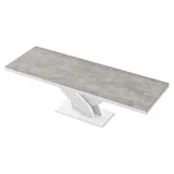 Design Esstisch Tisch HEB-111 Hochglanz ausziehbar 160 bis 256 cm - Grau