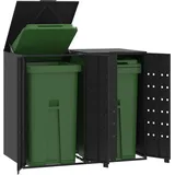 vidaXL Mülltonnenbox für 2 Tonnen Schwarz 138x79x117 cm Stahl - Schwarz