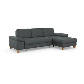 sit&more Ecksofa SIT & MORE "Westham L-Form", grau, B:275cm H:88cm T:172cm, 100% Polyester, Sofas, Ecksofa, mit Recamiere, mit oder ohne Bettfunktion, Bettkasten, Füße Eiche