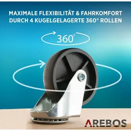 Arebos Rollbrett 6 Stück bis 200 kg Traglast Möbelroller Transportroller Transporter Möbelhund |