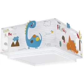 Dalber 73456 - Kinder Deckenleuchte, Dinos 2xE27/60W/230V - Weiß/Bunt