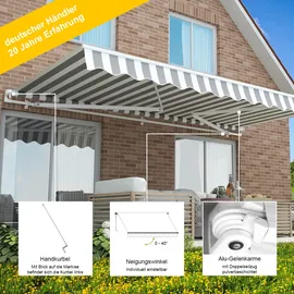 Eclipse Gelenkarmmarkise 2,5 x 2 m grau-weiß