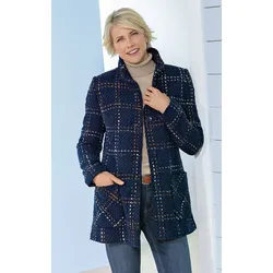Lebek Damen Bouclé-Wolljacke - marine - 44