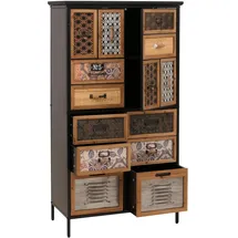 MCW Apothekerkommode 73 x 136 x 35 cm Natur/Bunt Metalloptik