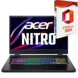 Acer Nitro AN17-42, inkl. MS Office 2024 Pro, Gaming-Notebook (44,00 cm/17.3 Zoll, AMD Ryzen 7 8845HS, RTX 4060, 500 GB SSD, Windows 11 Pro 64Bit, Beleuchtete Tastatur) 500 GB | 32 GB RAM