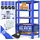 Masko Eckregal Metall/MDF 180x75x40 cm blau 5 verstellbare Ablagen