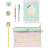 Grupo Erik Super Schreibwaren Set Pusheen Foodie - Stiften und Bleistift mit Radiergummi Topper - Federmäppchen Groß - Büroklammern - Spitzer - Notizzettel, SSGP001