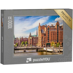 puzzleYOU Puzzle Puzzle 1000 Teile XXL „Speicherstadt in Hamburg im Sommer“, 1000 Puzzleteile, puzzleYOU-Kollektionen Speicherstadt Hamburg
