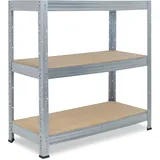shelfplaza PRO 90x130x50 cm Schwerlastregal in verzinkt mit 3 Böden und 175 kg Traglast pro Boden