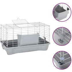 Kleintierkäfig Grau 58x32x31 cm Polypropylen und Metall
