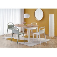 designimpex Esstisch Design Esstisch rund HA-400 ausziehbar Tisch Esstisch 102 - 142cm beige|weiß