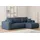 Kaiser Ecksofa mit Schlaffunktion und Stauraum für Bettzeug, L-förmiges Sofa,Capri Stoff Verita Rechts Marineblau