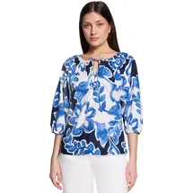 Betty & Co Schlupfbluse mit Print Blau/Weiß 36