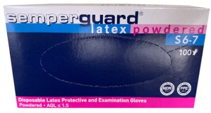 Semperguard® Einmalhandschuhe, Latex, gepudert, Farbe: weiß, 1 Packung = 100 Stück, Größe S