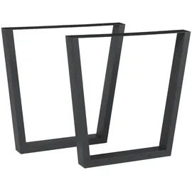 [en.casa] Tischgestell 2er Set Lalling 72x55/75cm Schwarz