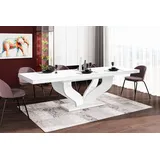 Design Esstisch Tisch HEB-222 Hochglanz ausziehbar 160 bis 256 cm - Weiß