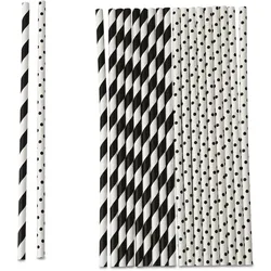 ECOFIESTA 240 Stück Papierstrohhalme 20 cm, 0,6 cm - umweltfreundliche, biologisch abbaubare Trinkhalme aus nachhaltiger Forstwirtschaft